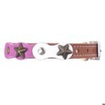 Collier Chat Fantaisie en Cuir Rose Velours & Vert – “Happy Starlight” – Image 4
