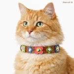Collar Gato Floral con Flores de Colores de Cuero – “Vintage Bloom Fiesta” - Imagen 2