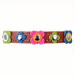 Collar Gato Floral con Flores de Colores de Cuero – “Vintage Bloom Fiesta”