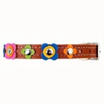 Collar Gato Floral con Flores de Colores de Cuero – “Vintage Bloom Fiesta” - Imagen 4