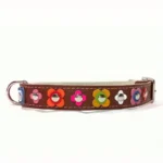 Collar De Cuero Para Perro Con Flores Vintage – “Vintage Bloom Fiesta”