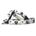 Studded Leather Dog Harness – White “Pure Chic”