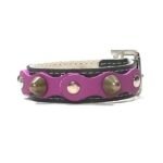 Bracelet avec boucle reglable confortable en cuir noir ou marron fait à la main avec clous élégants, Design Studded