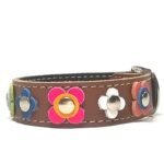 Handgemaakte armband verstelbaar met gesp en bloemen in vintage bloemen kleuren, Design Flor