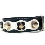 Handgemaakte leren armband verstelbaar met gesp en bloemen, Design Flower Power