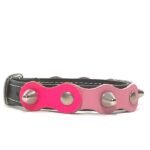 Pink studded adjustable leather bracelet with buckle fancy and cute with elegant spikes, design Linda