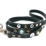 Correa para perros de cuero con formas de luna y estrella, diseño Moonlight