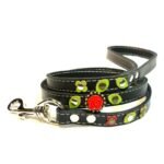 Original correa para perro con rosas rojas y flores verdes, diseño Rosa