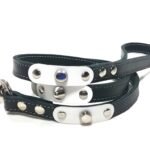 Laisse de chien confortable blanche noire ou brune faite à la main avec des clous élégants, Design Studded
