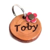 Dog Tag or Cat Tag of Olive Wood with Deco